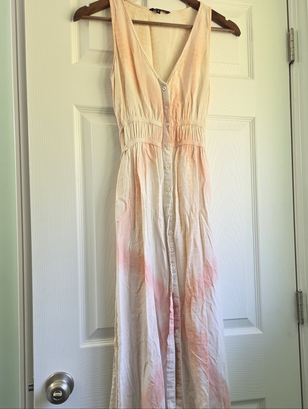 Spiaggia Dolce 100% Rayon Pastel Tie Dye Maxi Dress Swim Cover Up Size Small